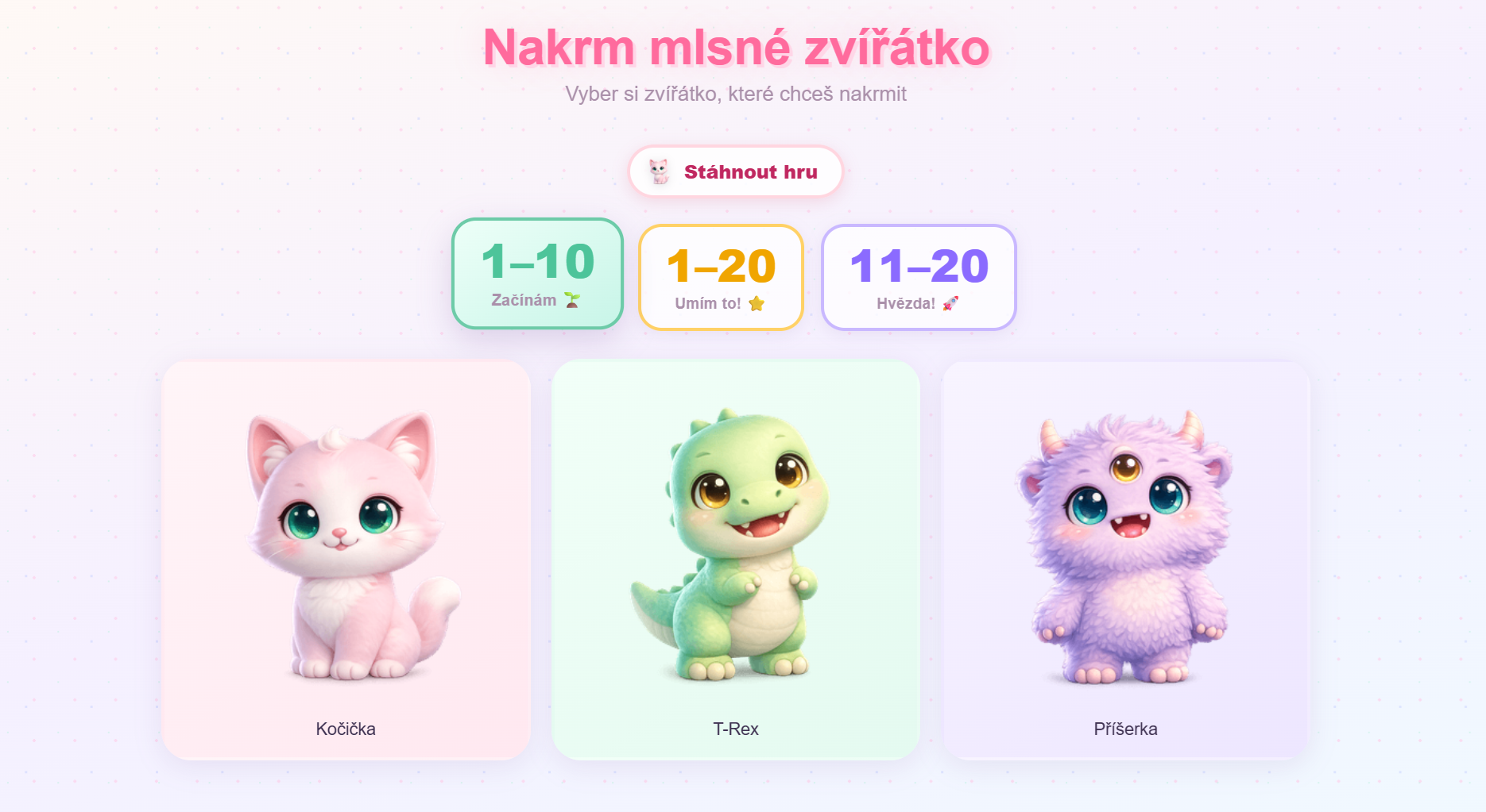 Náhled hry Nakrm mlsné zvířátko