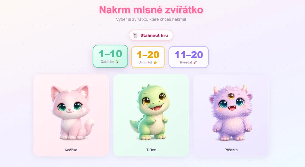 Náhled hry Nakrm mlsné zvířátko