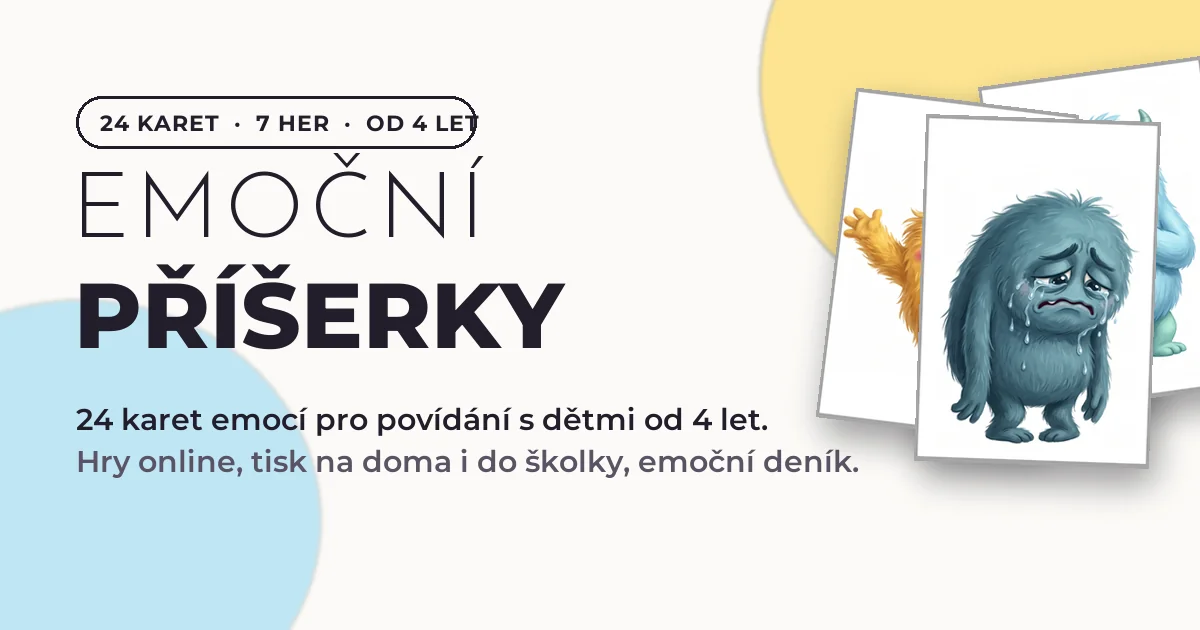 Náhled hry Emoční příšerky — karty s příšerkami představujícími emoce