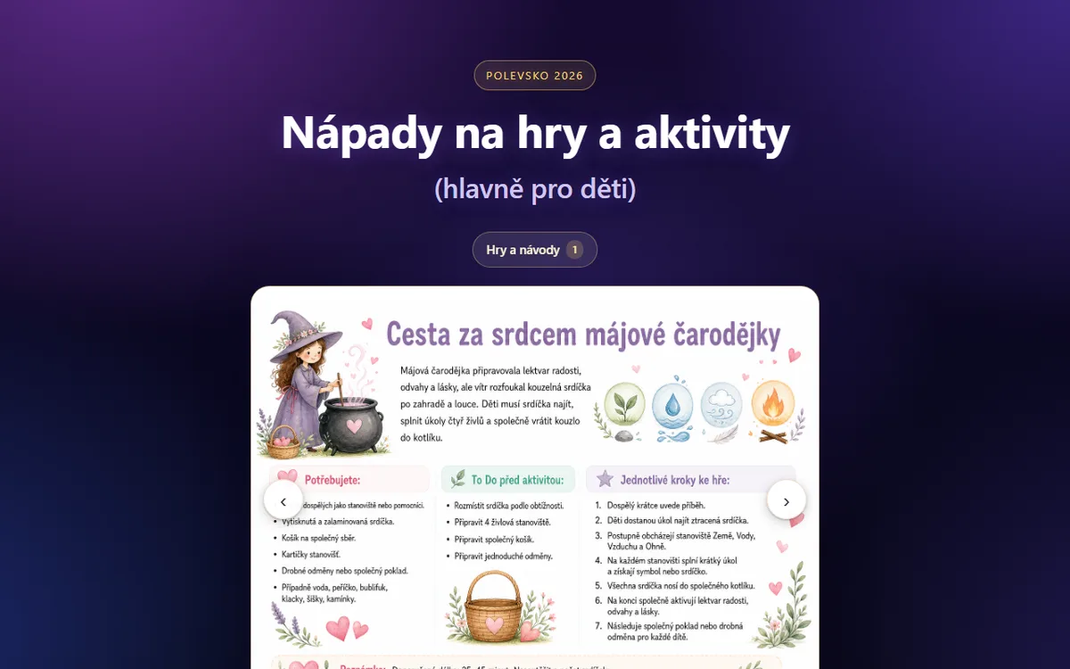 Náhled prázdninového balíčku pro děti